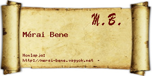 Mérai Bene névjegykártya